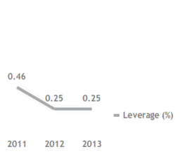 Net borrowings and leverage (bar chart)