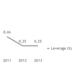 Inebitamento finanziario netto e leverage (Grafico a linee)