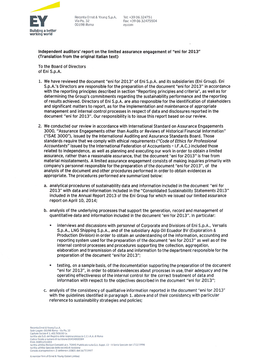 Independent auditor&rsquo;s letter (document)
