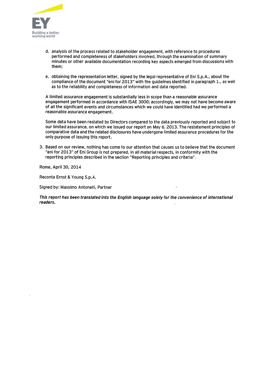 Independent auditor&rsquo;s letter (document)