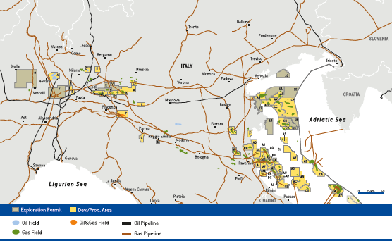 Activity areas &ndash; Adriatic and Ionian Sea (map)