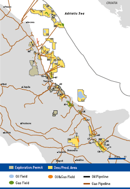 Activity areas &ndash; Central Southern Apennines (map)