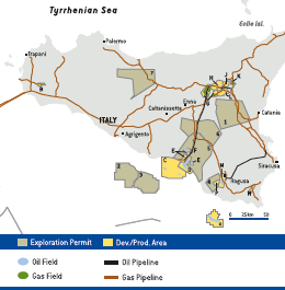 Activity areas &ndash; Sicily (map)