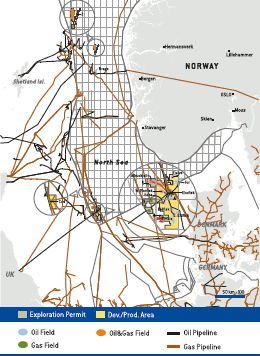Activity areas &ndash; Norwegian Section of the North Sea (map)