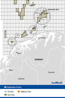 Activity areas &ndash; Barents Sea (map)