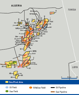 Activity areas &ndash; Algeria (map)