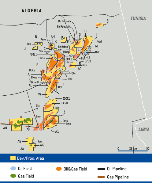 Activity areas &ndash; Algeria (map)