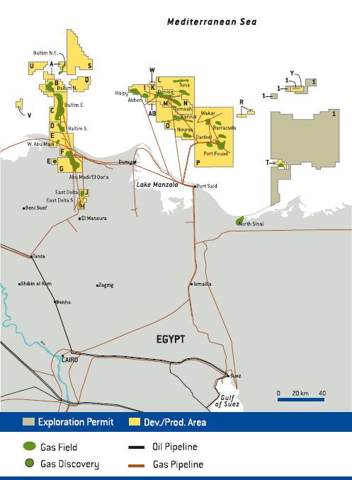 Activity areas &ndash; Egypt (map)