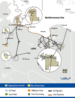 Activity areas &ndash; Libya (map)
