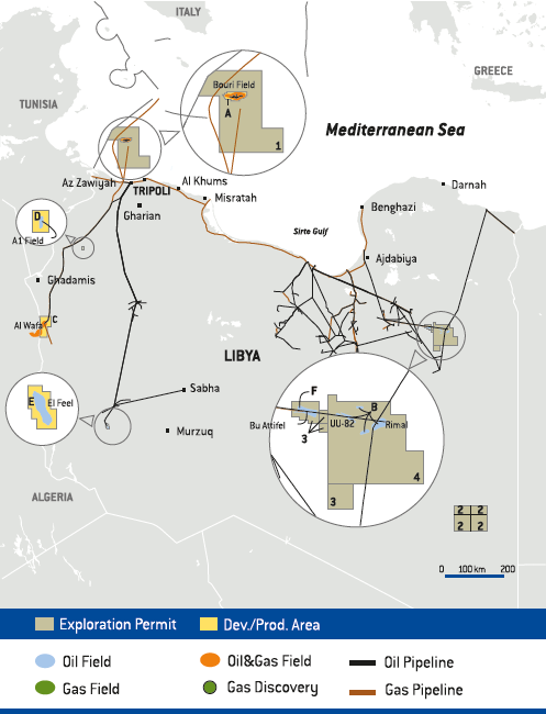 Activity areas &ndash; Libya (map)