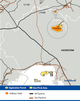 Activity areas &ndash; Kazakhstan (map)