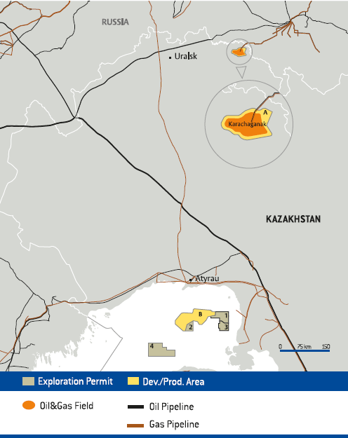 Activity areas &ndash; Kazakhstan (map)