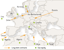 Eni's supply portfolio (map)