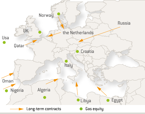 Eni's supply portfolio (map)