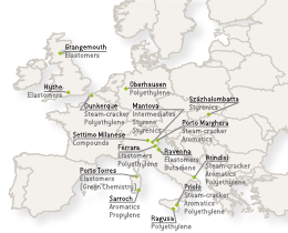 Plants in Italy and Europe (map)