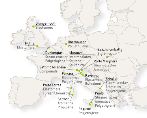 Plants in Italy and Europe (map)