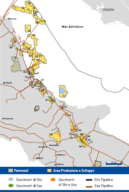 Paesi di attivit&agrave; &ndash; Appennino Centro-Meridionale (Mappa)