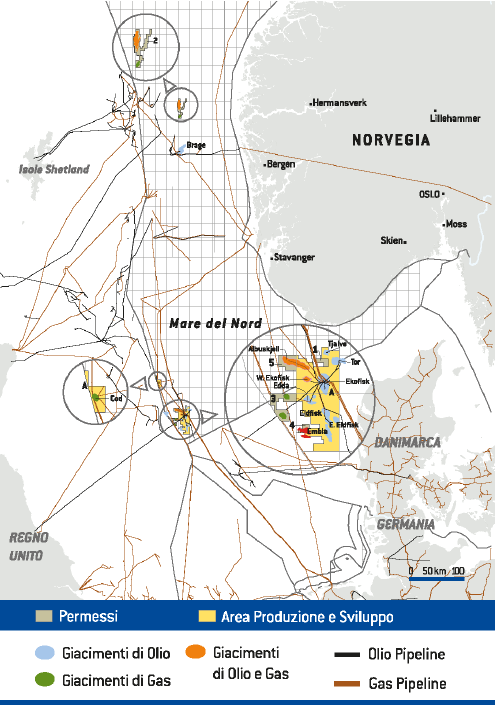 Paesi di attivit&agrave; &ndash; Mare del Nord Norvegese (Mappa)