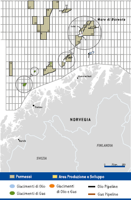 Paesi di attivit&agrave; &ndash; Mare di Barents (Mappa)