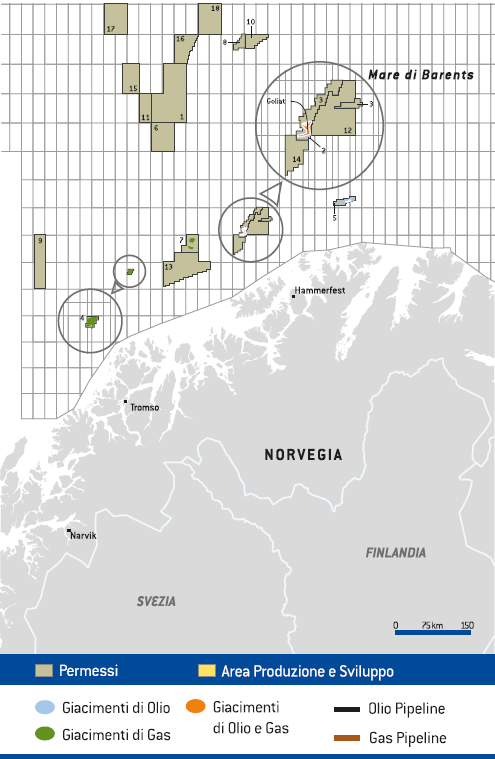 Paesi di attivit&agrave; &ndash; Mare di Barents (Mappa)