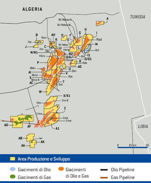 Paesi di attivit&agrave; &ndash; Algeria (Mappa)