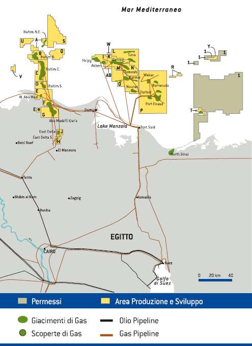 Paesi di attivit&agrave; &ndash; Egitto (Mappa)