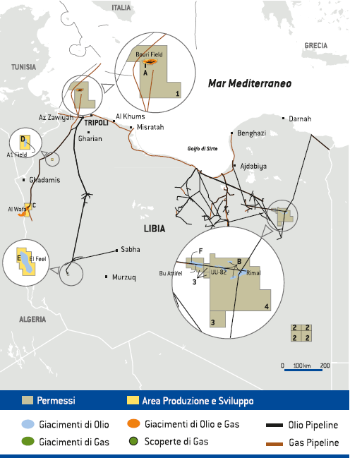 Paesi di attivit&agrave; &ndash; Libia (Mappa)