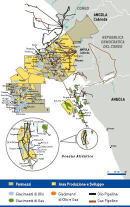 Paesi di attivit&agrave; &ndash; Angola (Mappa)