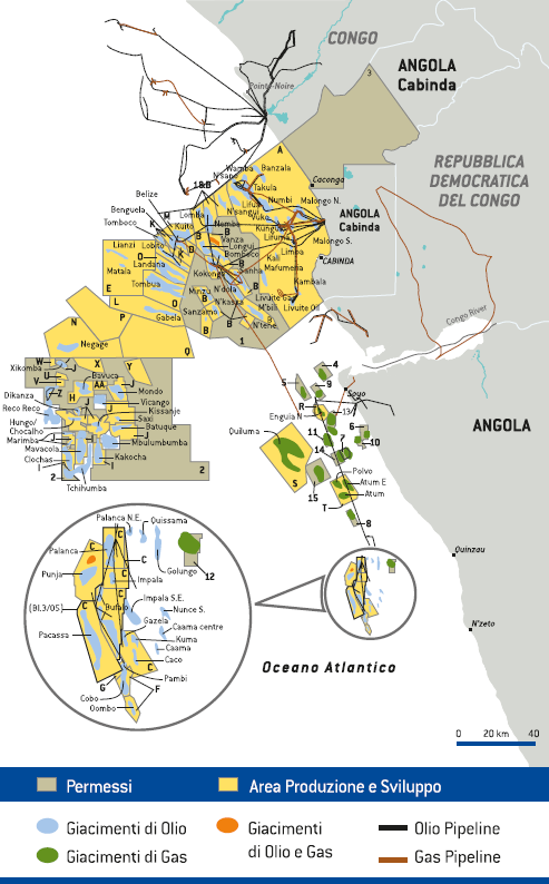 Paesi di attivit&agrave; &ndash; Angola (Mappa)