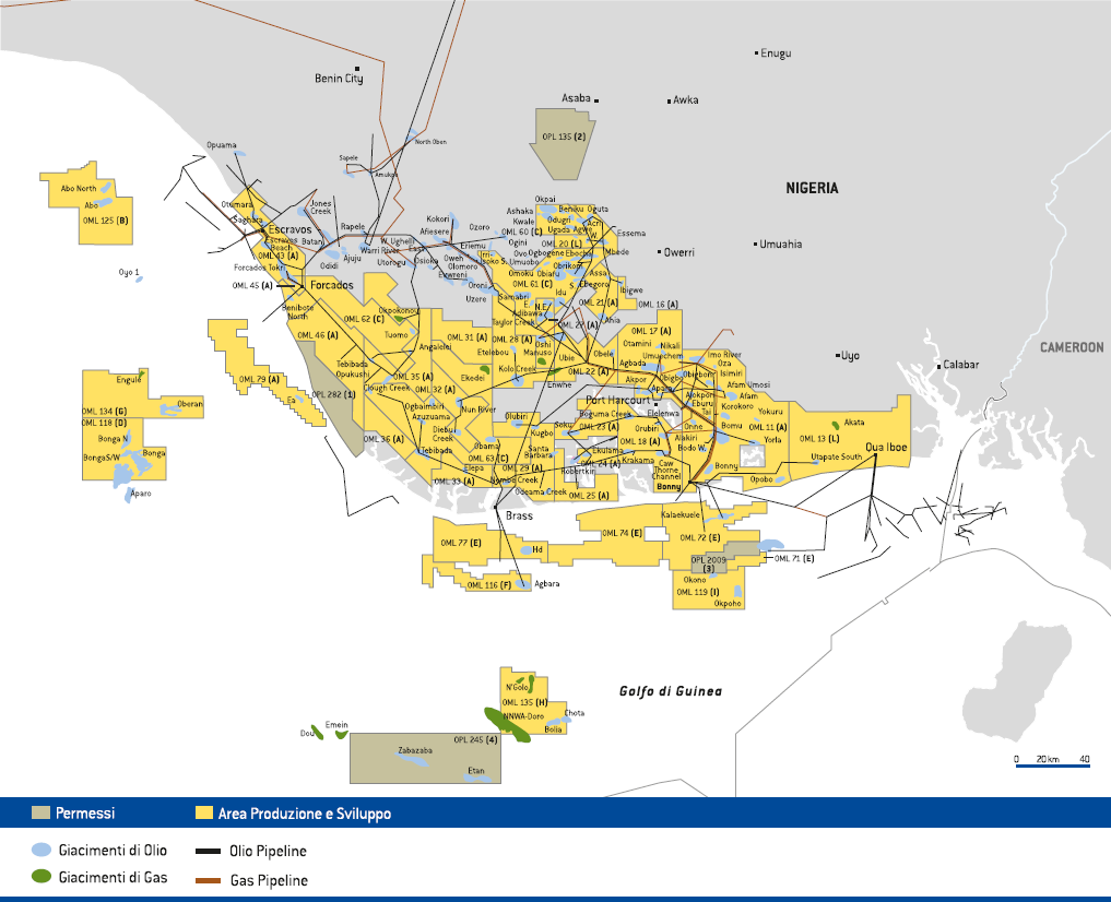 Paesi di attivit&agrave; &ndash; Nigeria (Mappa)